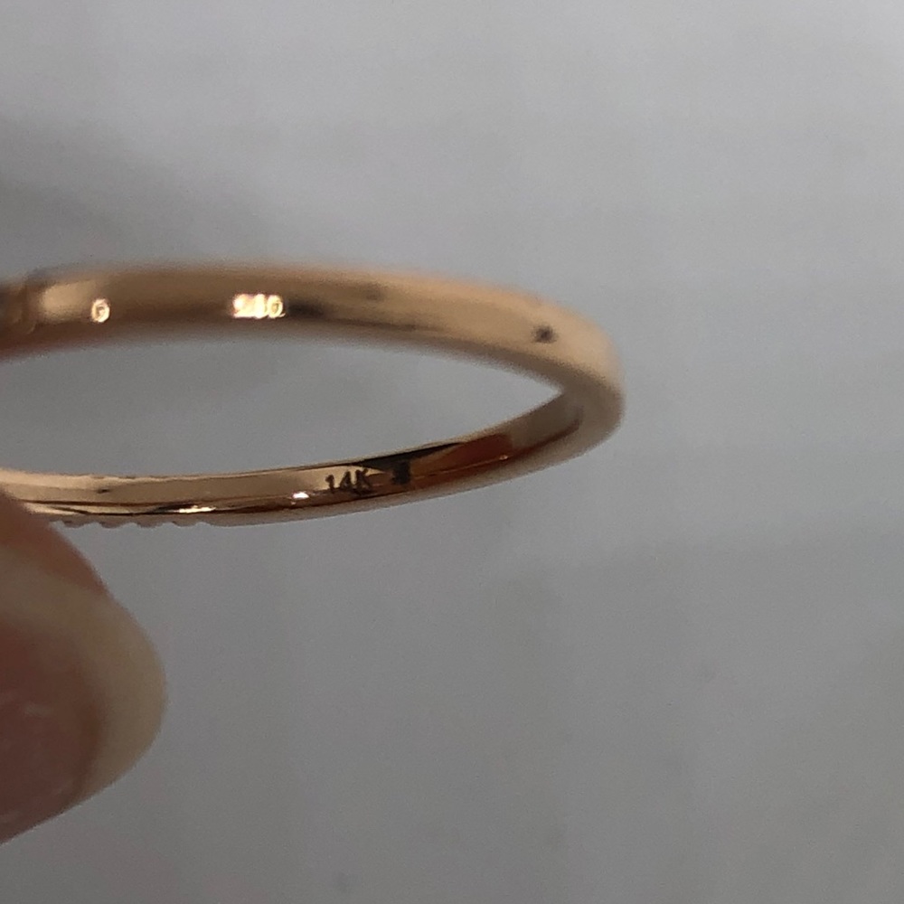 14k gold triple ring diamond set size 7 - Picture 8 of 8